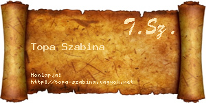 Topa Szabina névjegykártya